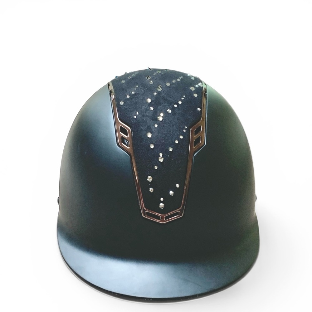 Imperial Riding Black Rose Gold Crystal Riding Helmet S/M 55-57 EUC